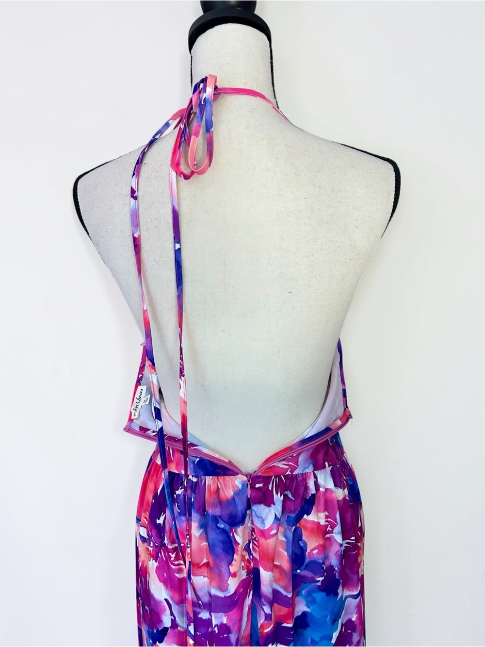 For Love & Lemons Natasha Floral Satin Maxi Dress XS Cutout Vacation Resort - Picture 10 of 13